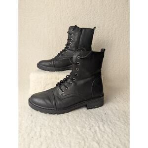 Combat 90's Black Lace Up and Zip Boots size US 8 By Target
